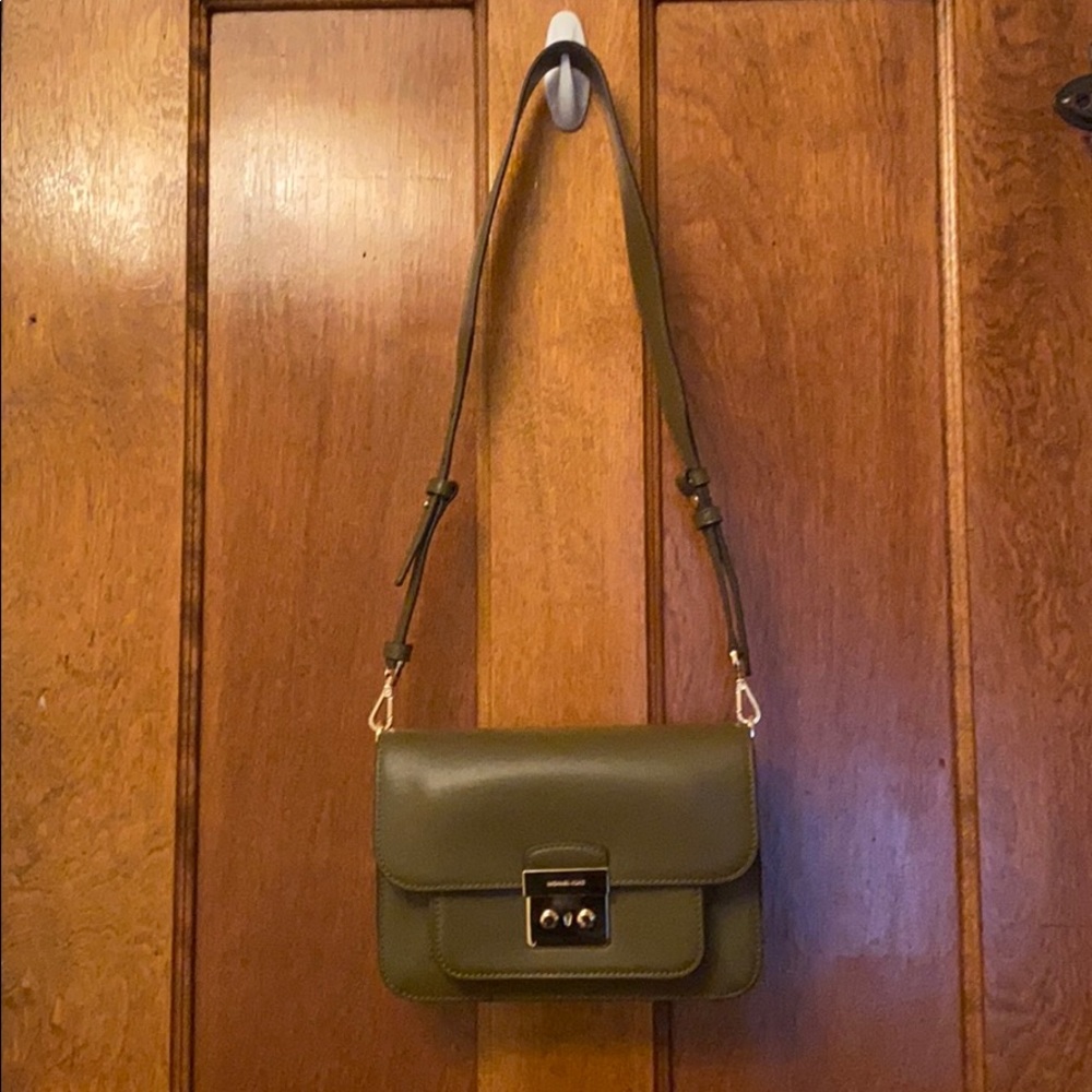 Michael Kors Army Green leather purse